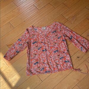 Lucky Brand Orange Floral Blouse